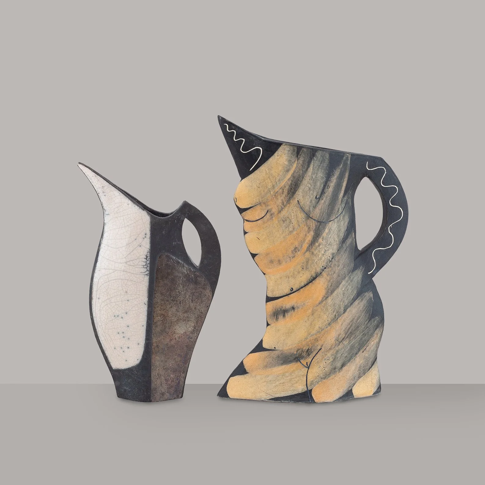 Sculptural Brutalist Vase by British Ceramicist Clive Brooker